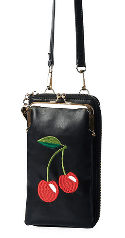 Banned Crossbody-Tasche Cherry Pie schwarz