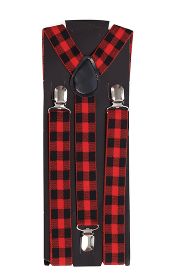 Hosenträger Karo Gingham schwarz-rot