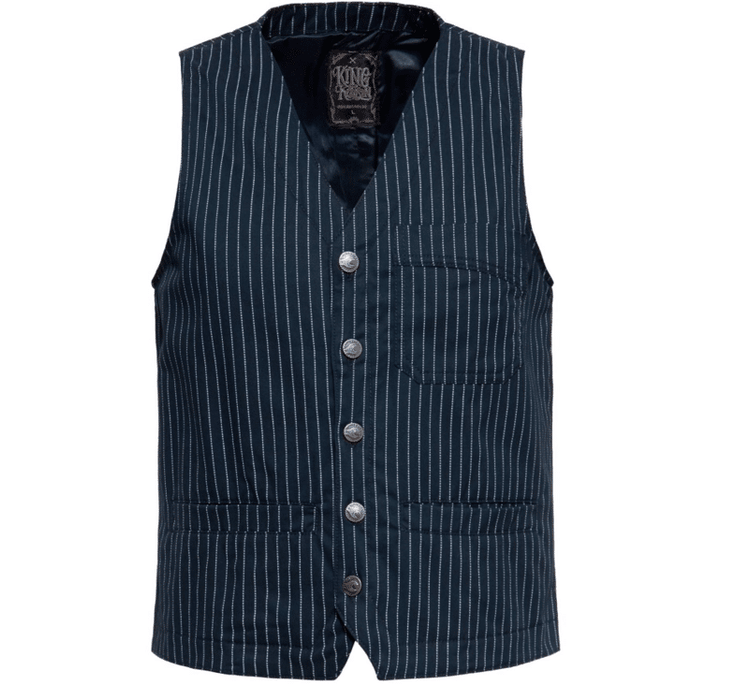 King Kerosin Weste Pinstripe navy