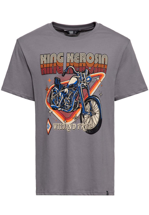 King Kerosin T-Shirt Wild and Free grau