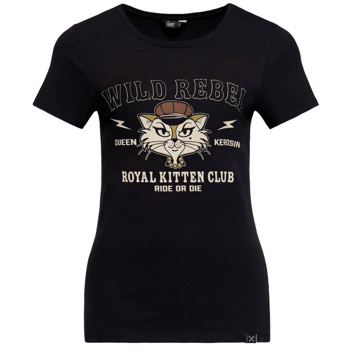 Queen Kerosin T-Shirt Royal Kitten Club schwarz