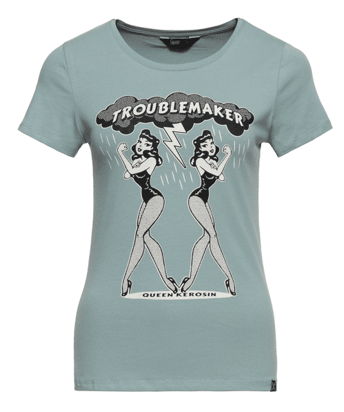 Queen Kerosin Shirt Trouble Maker smokegreen