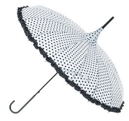 Pagoda-Schirm weiss Dots