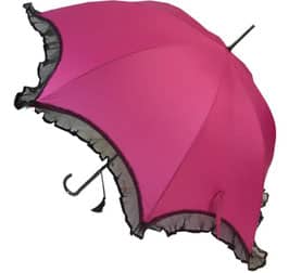 Scalloped-Schirm pink mit Rüschen