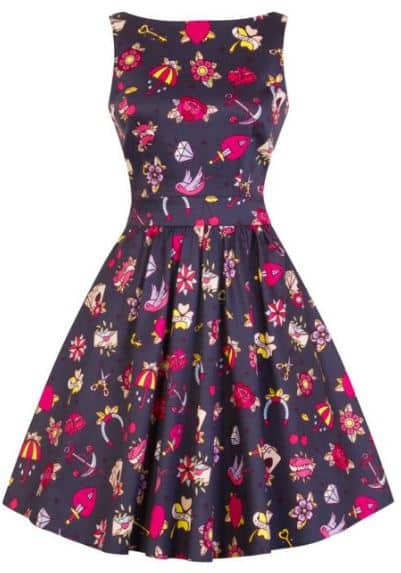 Lady Vintage Kleid Tea Hearts & Aces