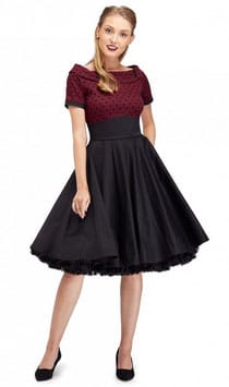 Dolly and Dotty Kleid Darlene burgundy - schwarz
