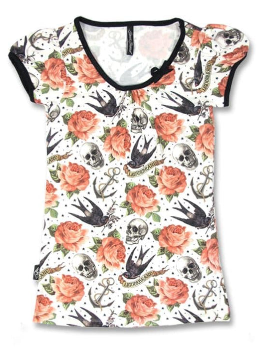 Liquor Brand Shirt Rose Tattoo weiss