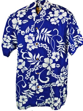 Karmakula Hawaiihemd Waikiki blau