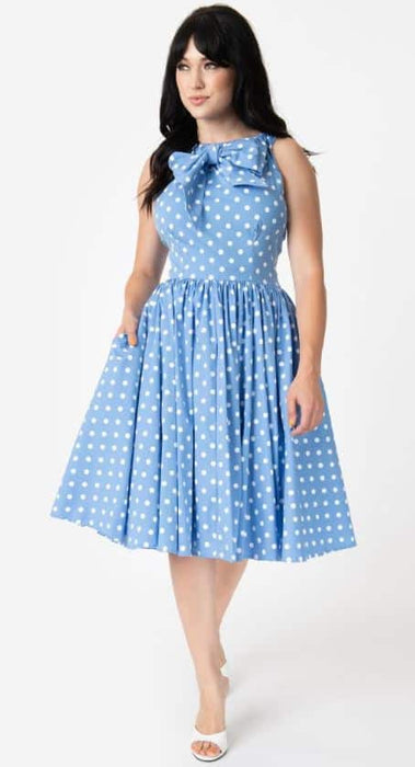 Unique Vintage Kleid Doheny blau