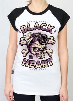 Black Heart Shirt Betty Rizo Raglan