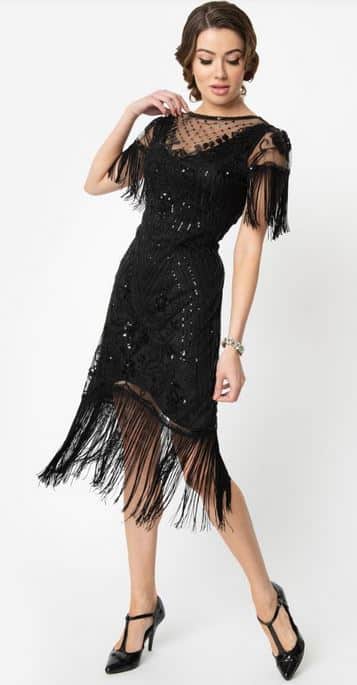 Unique Vintage Flapper Nadine schwarz