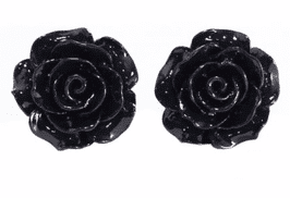 Collectif Ohrstecker English Rose schwarz