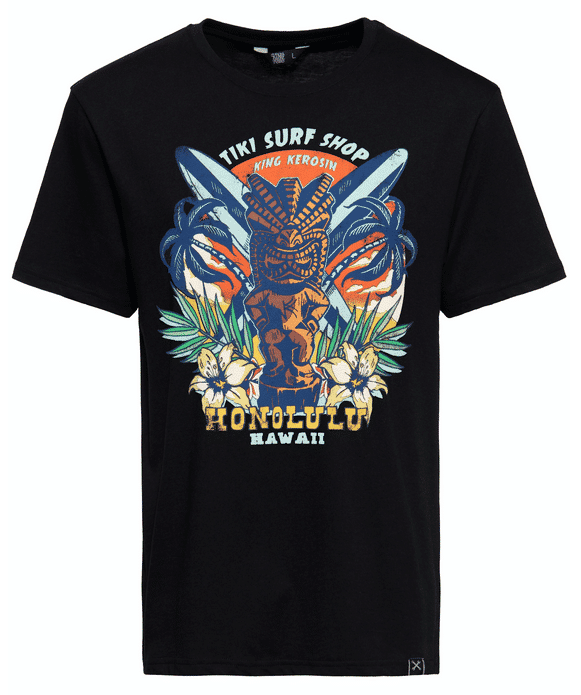 King Kerosin T-Shirt Tiki Surf Shop schwarz
