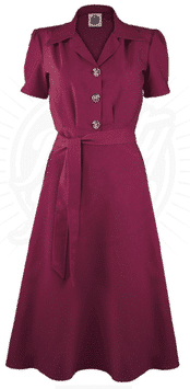Pretty Retro Blusenkleid weinrot