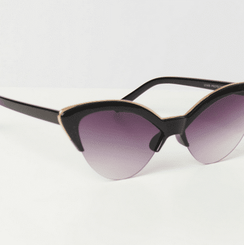 Unique Vintage Sonnenbrille Cat Eye schwarz