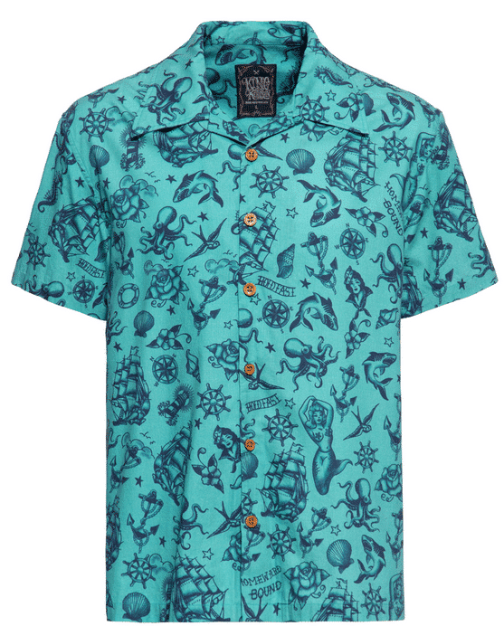 King Kerosin Hemd Hawaii türkis