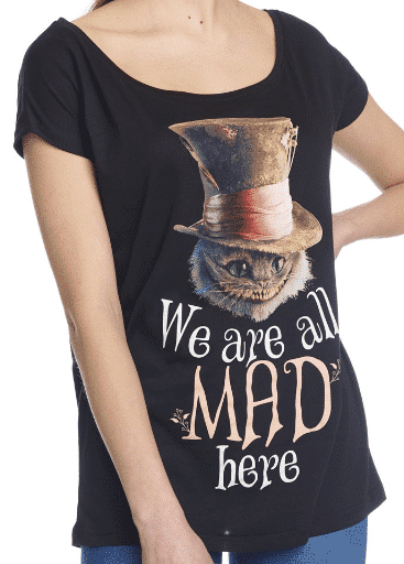 Alice im Wunderland Shirt Cheshire Cat Mad Loose