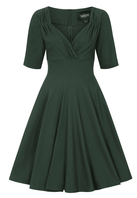 Collectif Kleid Trixie flaschengrün