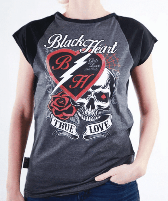 Black Heart Shirt Girls True Love Raglan