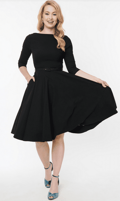 Unique Vintage Kleid Devon schwarz