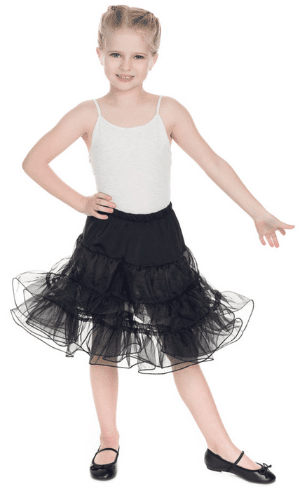 Hearts and Roses Petticoat schwarz Kids