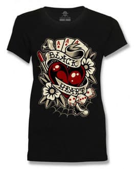 Black Heart Shirt Rockabilly Heart