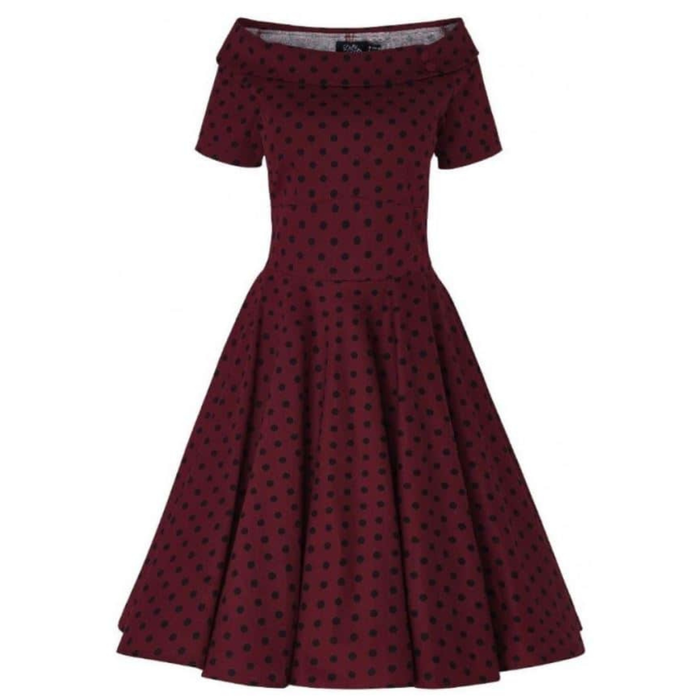 Dolly and Dotty Kleid Darlene burgundy schwarz Dots