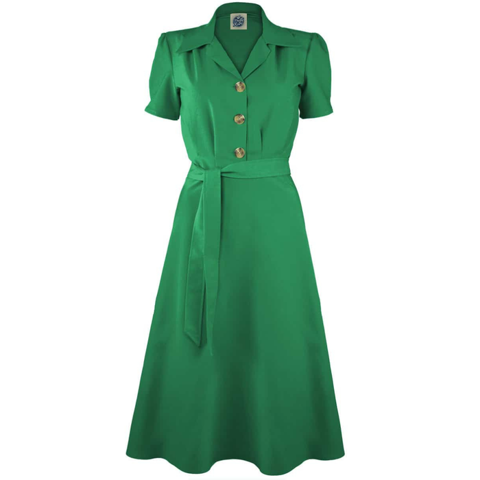Pretty Retro Blusenkleid smaragdgrün