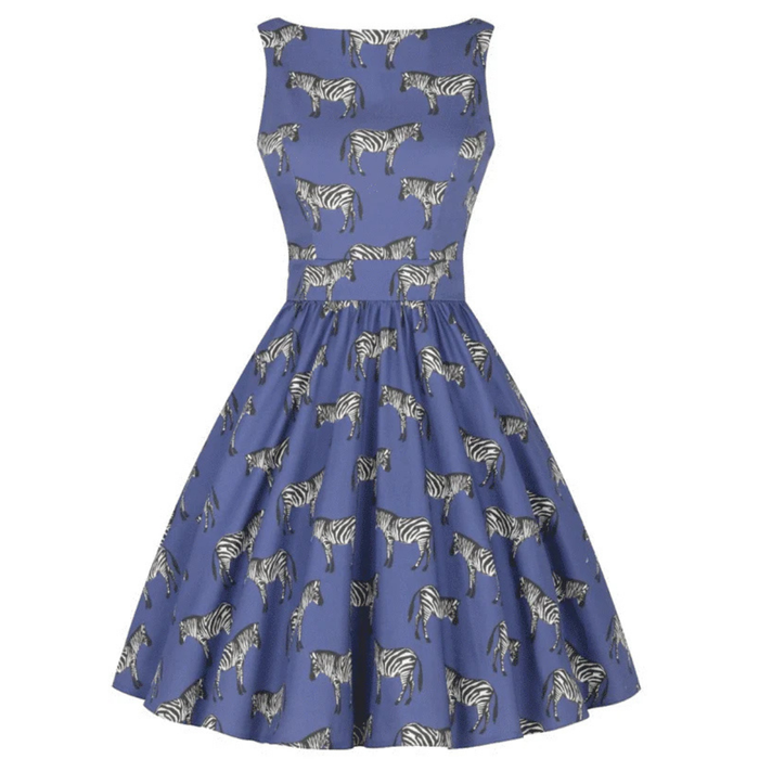 Lady Vintage Kleid Tea Zebra