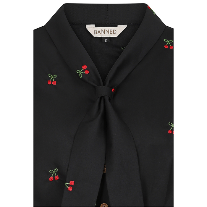 Banned Bluse Cherry Vibes schwarz