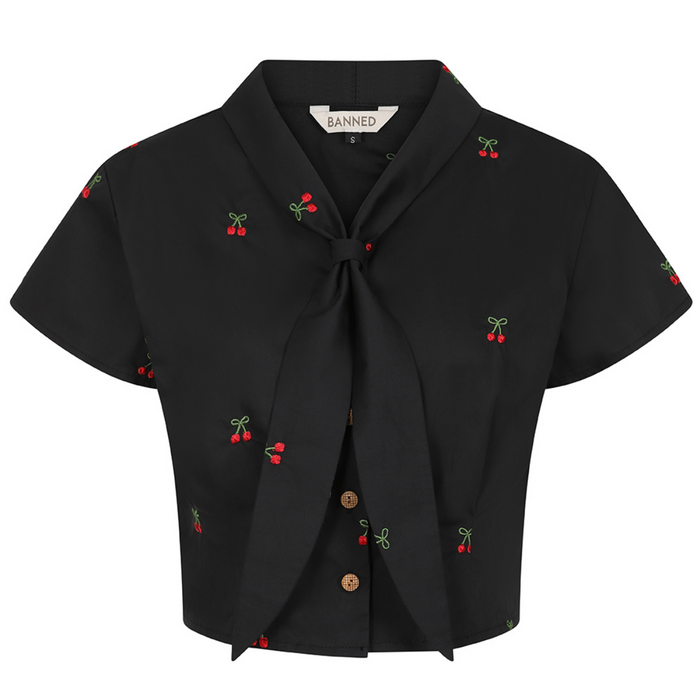 Banned Bluse Cherry Vibes schwarz