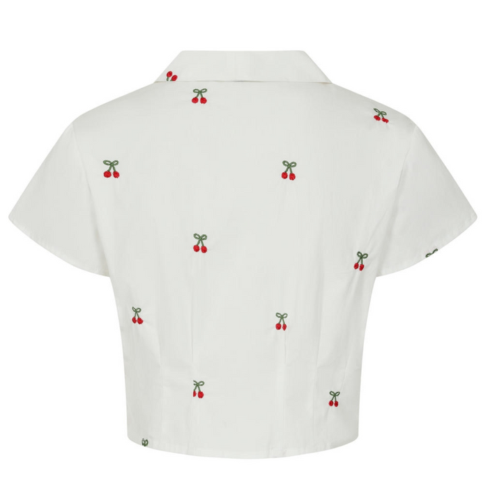 Banned Bluse Cherry Vibes weiss