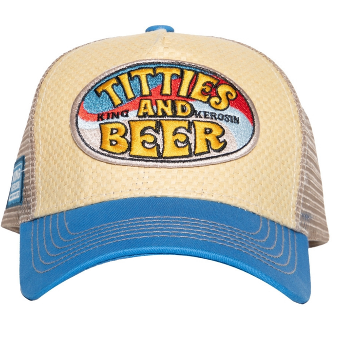 King Kerosin Cap Titties and Beer beige-blau