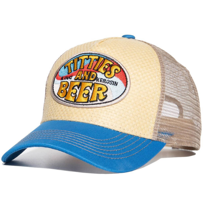 King Kerosin Cap Titties and Beer beige-blau