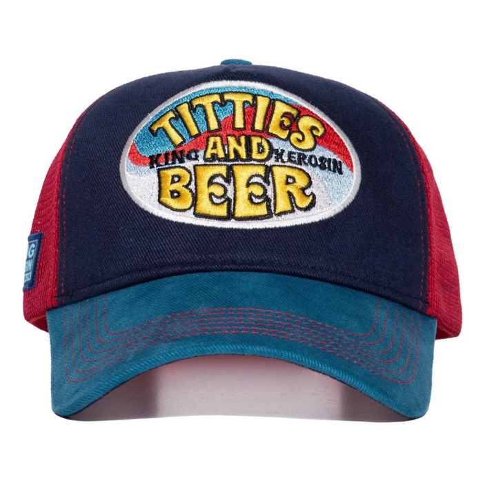 King Kerosin Cap Titties and Beer dunkelblau - rot