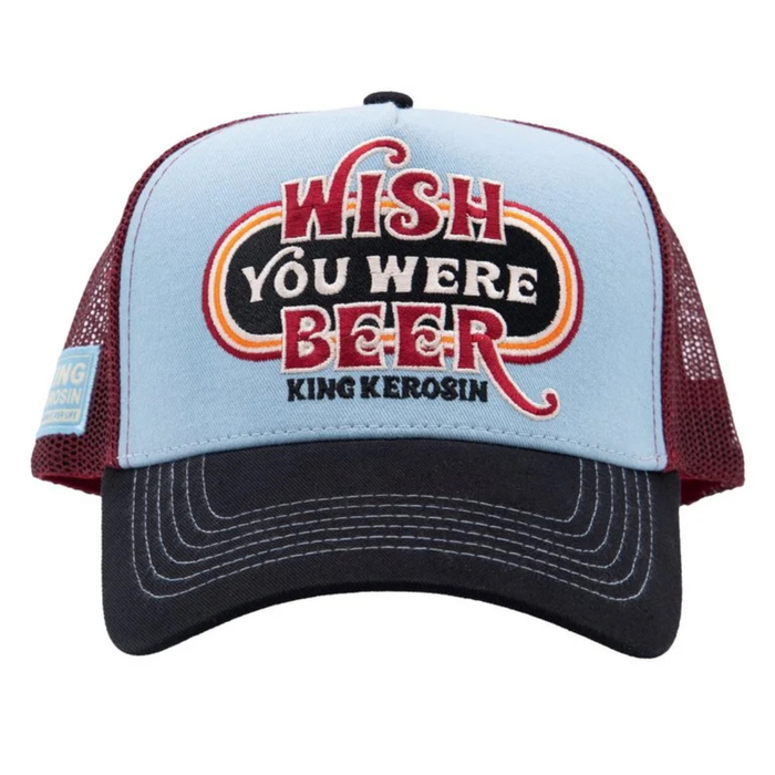 King Kerosin Cap Wish You Were Beer Blau-Bordeaux