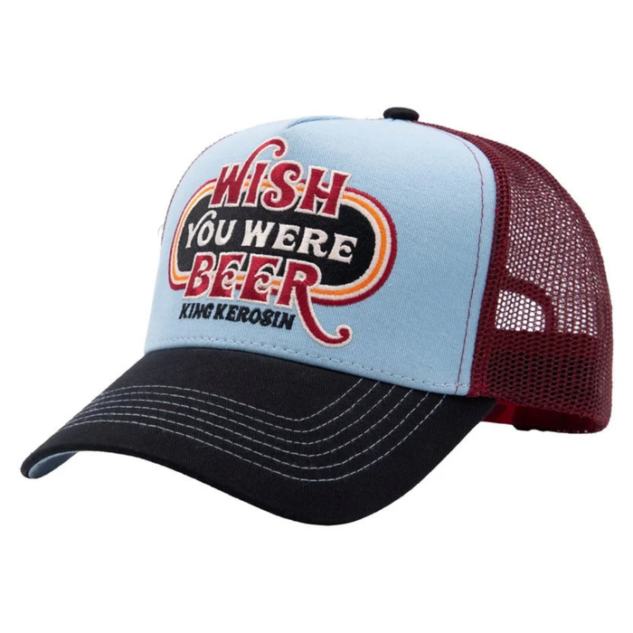 King Kerosin Cap Wish You Were Beer Blau-Bordeaux