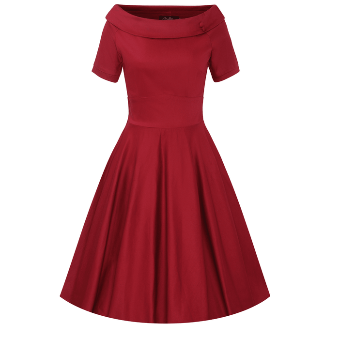 Dolly and Dotty Kleid Darlene uni bordeaux