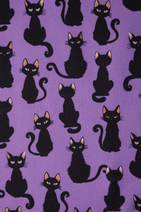 Dolly and Dotty Kleid Darlene Purple Black Cat