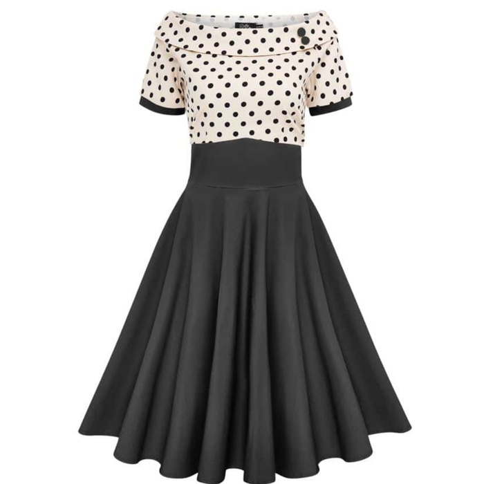 Dolly and Dotty Kleid Darlene sand schwarz Dots