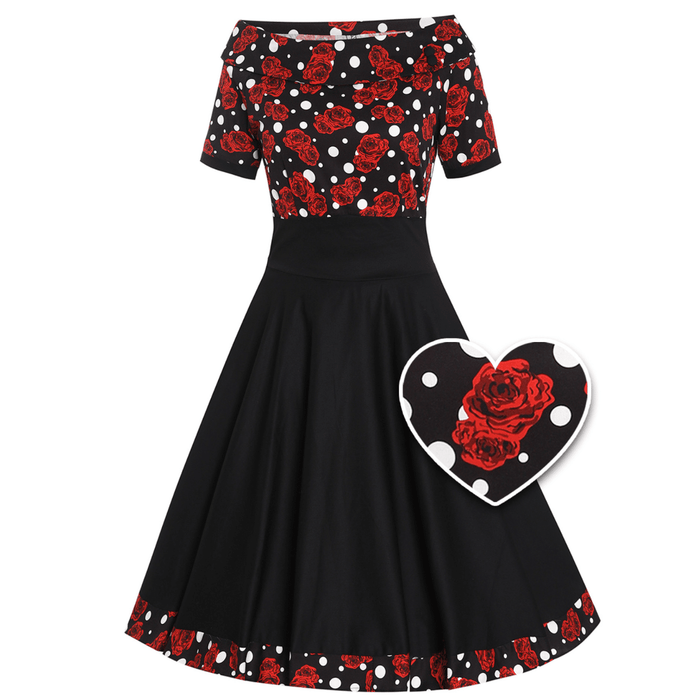 Dolly and Dotty Kleid Darlene schwarz Red Rose