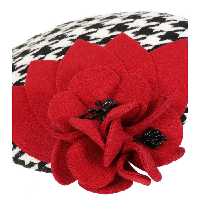 Fascinator Houndstooth Rose