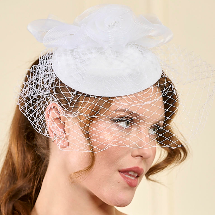 Fascinator Royal Bloom weiss