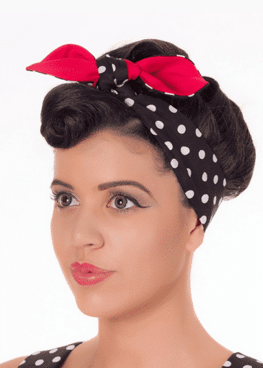 Dolly and Dotty Haarband schwarz weiss Dots rot