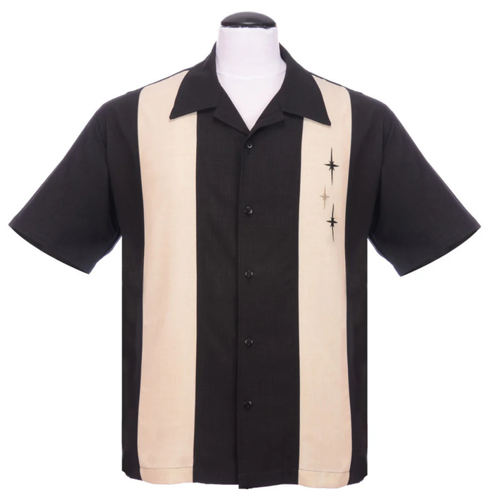 Steady Clothing Hemd Starpanel schwarz-écru