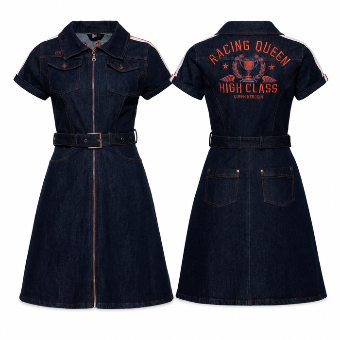 Queen Kerosin Kleid Racing Queen blau