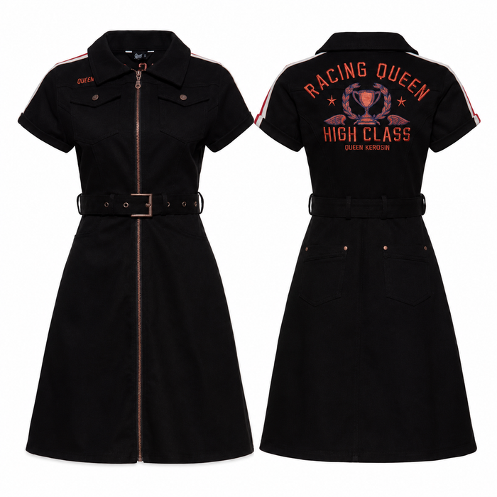 Queen Kerosin Kleid Racing Queen schwarz
