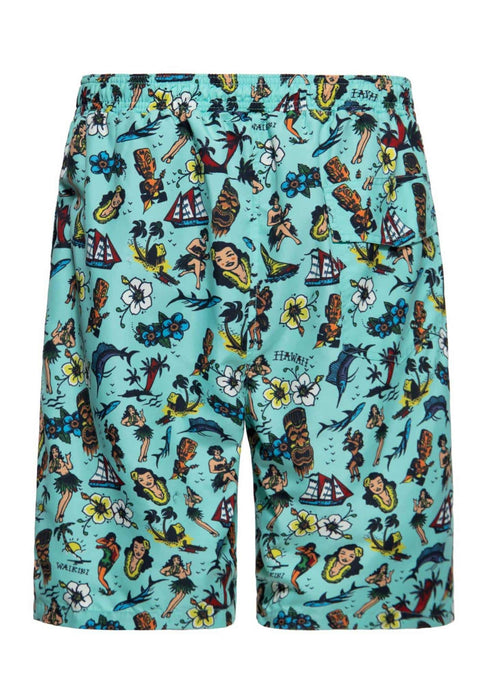 Badeshorts King Kerosin Hawaii mint