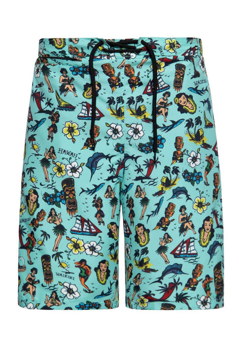 Badeshorts King Kerosin Hawaii mint