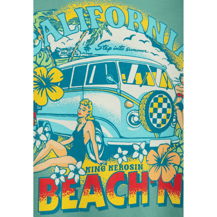 King Kerosin T-Shirt California Beach grün